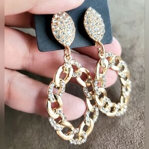 Chain Link Oval Stud Earrings